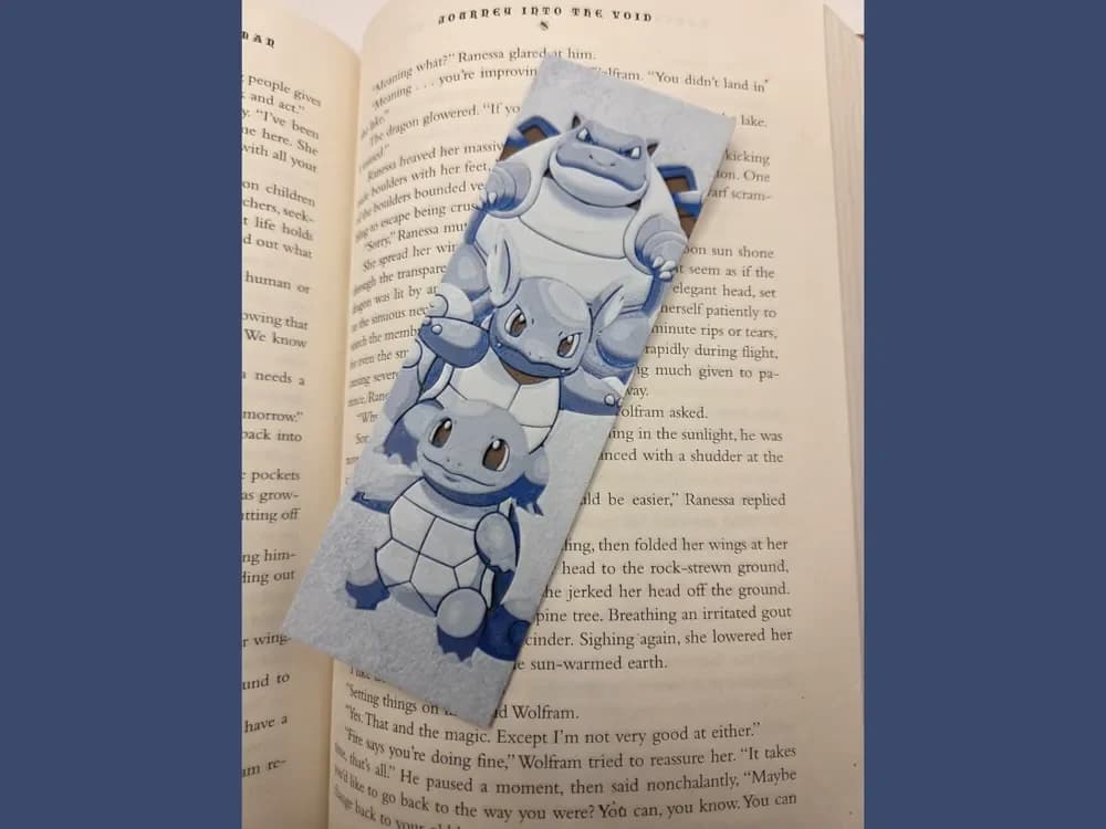 Squirtle evolutions Bookmark by MythicHue's HueForge model: Squirtle evolutions Bookmark by MythicHue's