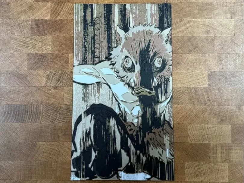 Demon Slayer - Inosuke by Pretty Okay Prints HueForge model: Demon Slayer - Inosuke by Pretty Okay Prints