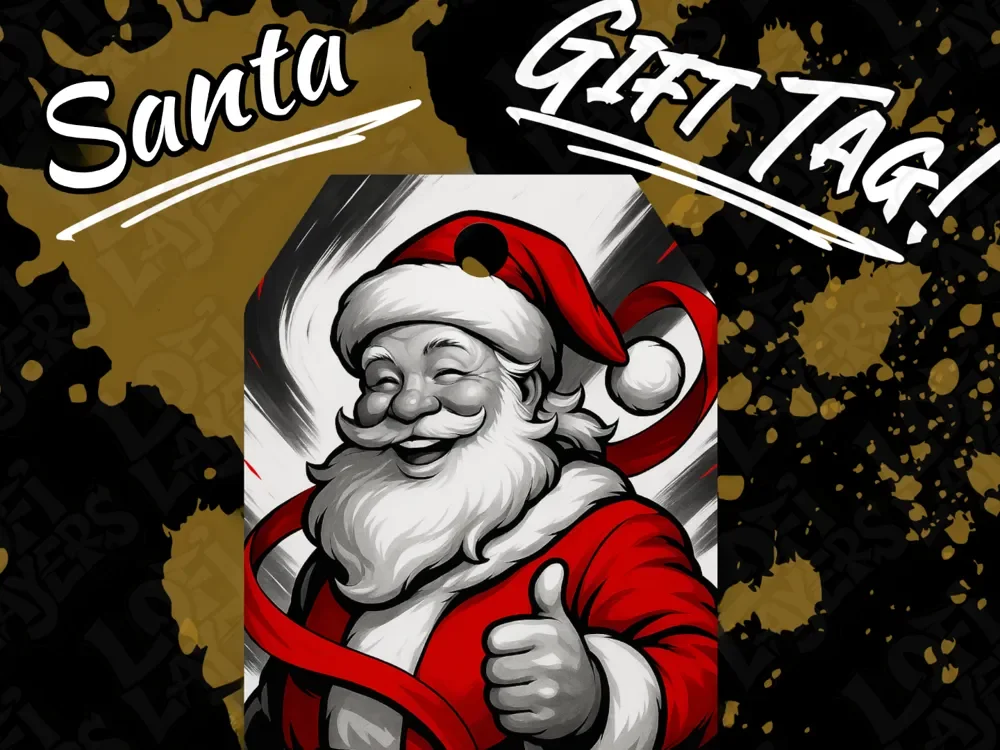 Santa Gift Tag Hueforge by LoFi Layers HueForge model: Santa Gift Tag Hueforge by LoFi Layers