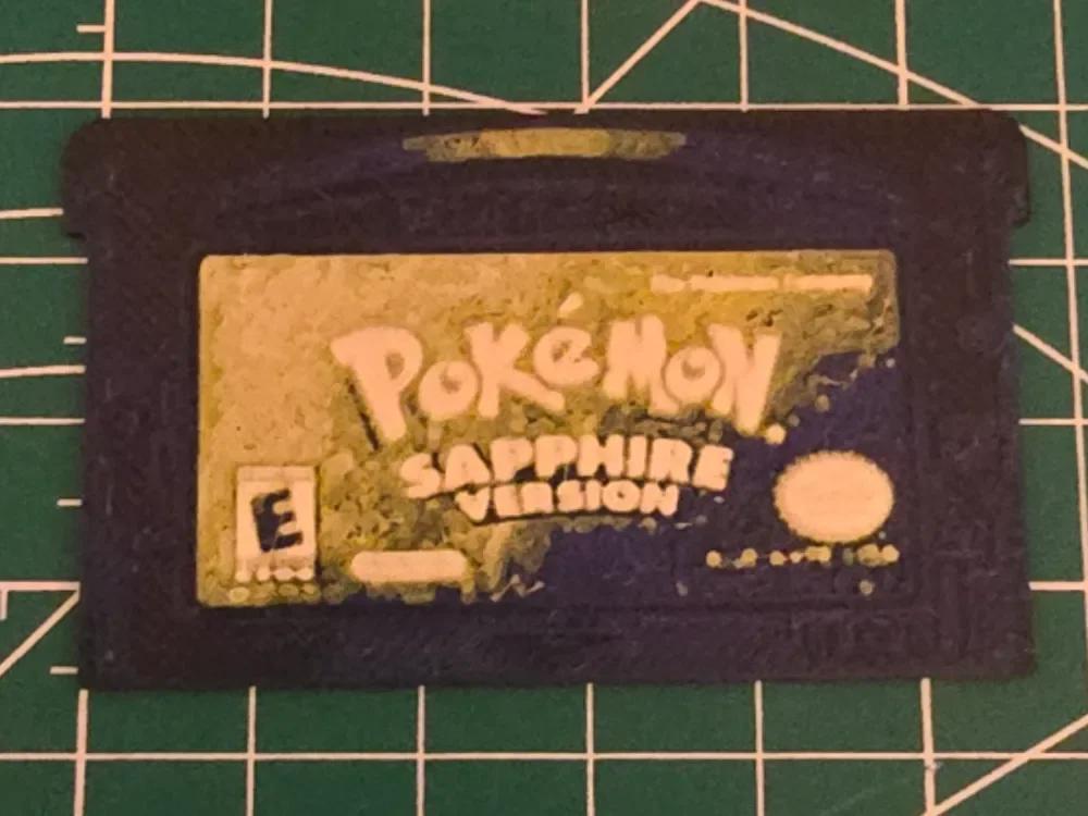 Life-Size Pokémon Sapphire Cartridge Hueforge Art by Lumpy3D HueForge model: Life-Size Pokémon Sapphire Cartridge Hueforge Art by Lumpy3D