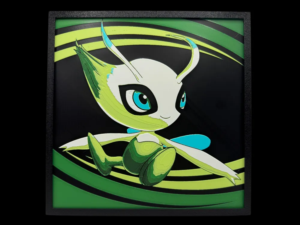 Celebi by BusyKikiBee HueForge model: Celebi by BusyKikiBee