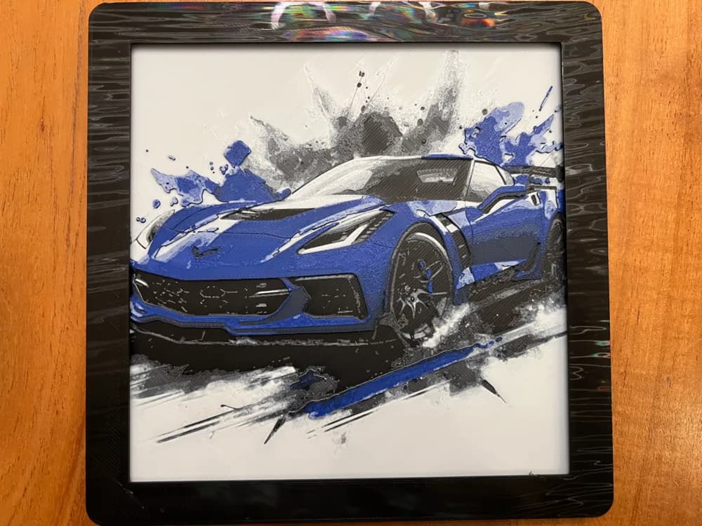 Corvette Z06 by JustBe 3D Printing HueForge model: Corvette Z06 by JustBe 3D Printing