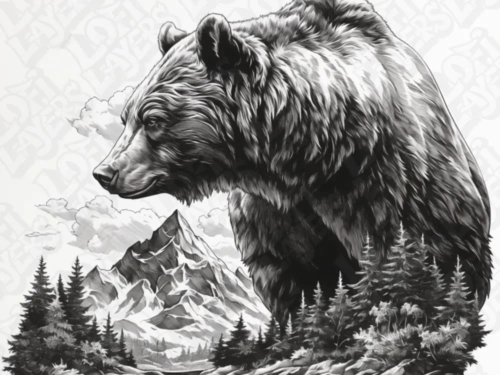 Bear Landscape Hueforge by LoFi Layers HueForge model: Bear Landscape Hueforge by LoFi Layers