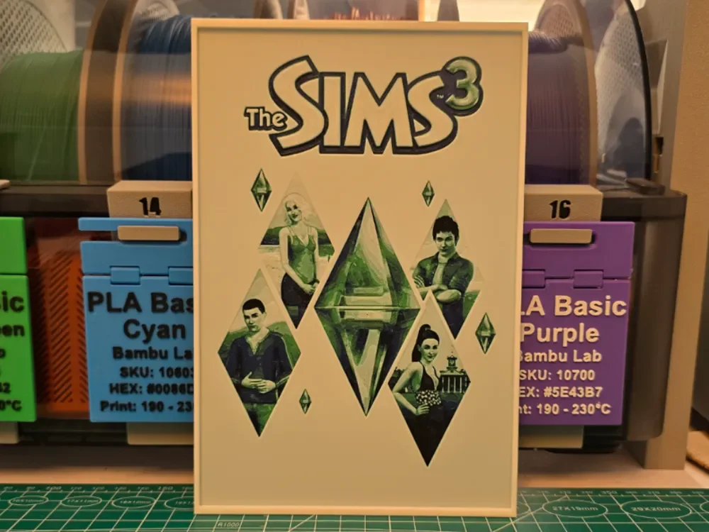 The Sims 3 Poster - Hueforge Art by Lumpy3D HueForge model: The Sims 3 Poster - Hueforge Art by Lumpy3D