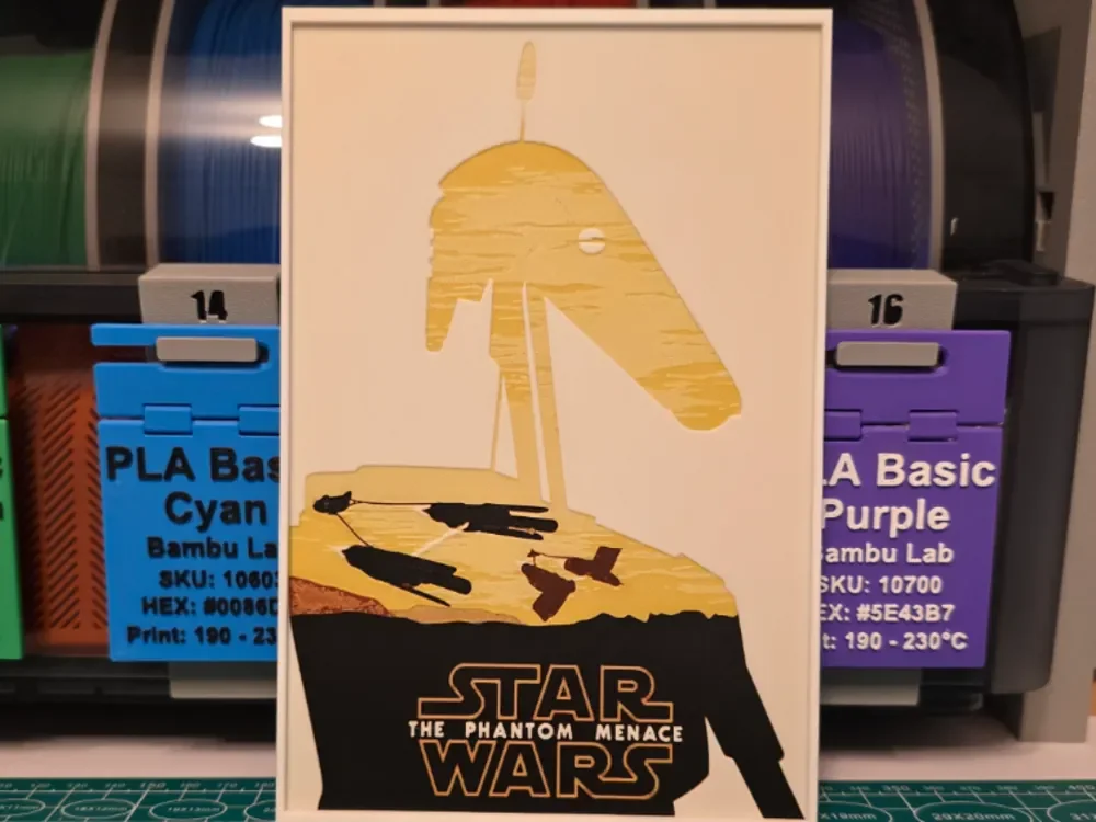 Star Wars: Episode I The Phantom Menace V2 Poster by Lumpy3D HueForge model: Star Wars: Episode I The Phantom Menace V2 Poster by Lumpy3D