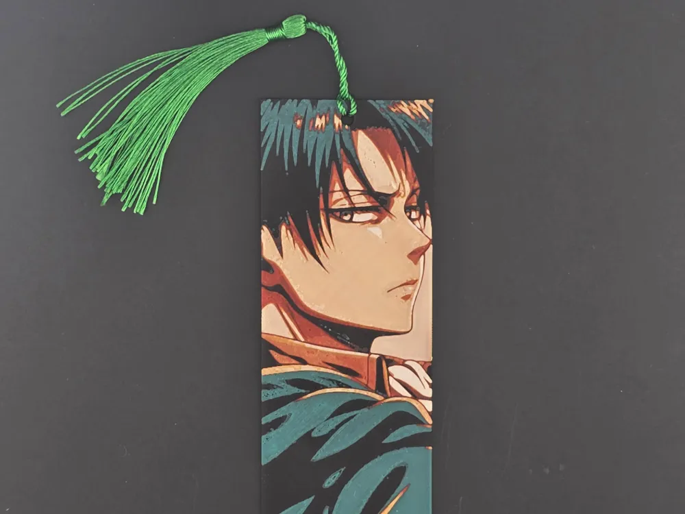 Attack on Titan Bookmark - Levi Ackerman by 3D-Mentiel HueForge model: Attack on Titan Bookmark - Levi Ackerman by 3D-Mentiel