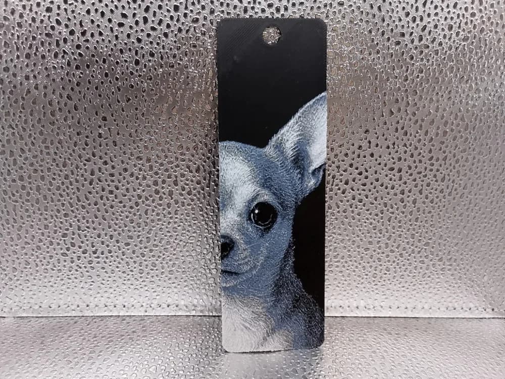 Chihuahua Bookmark – Hueforge by Borishotch Industries HueForge model: Chihuahua Bookmark – Hueforge by Borishotch Industries