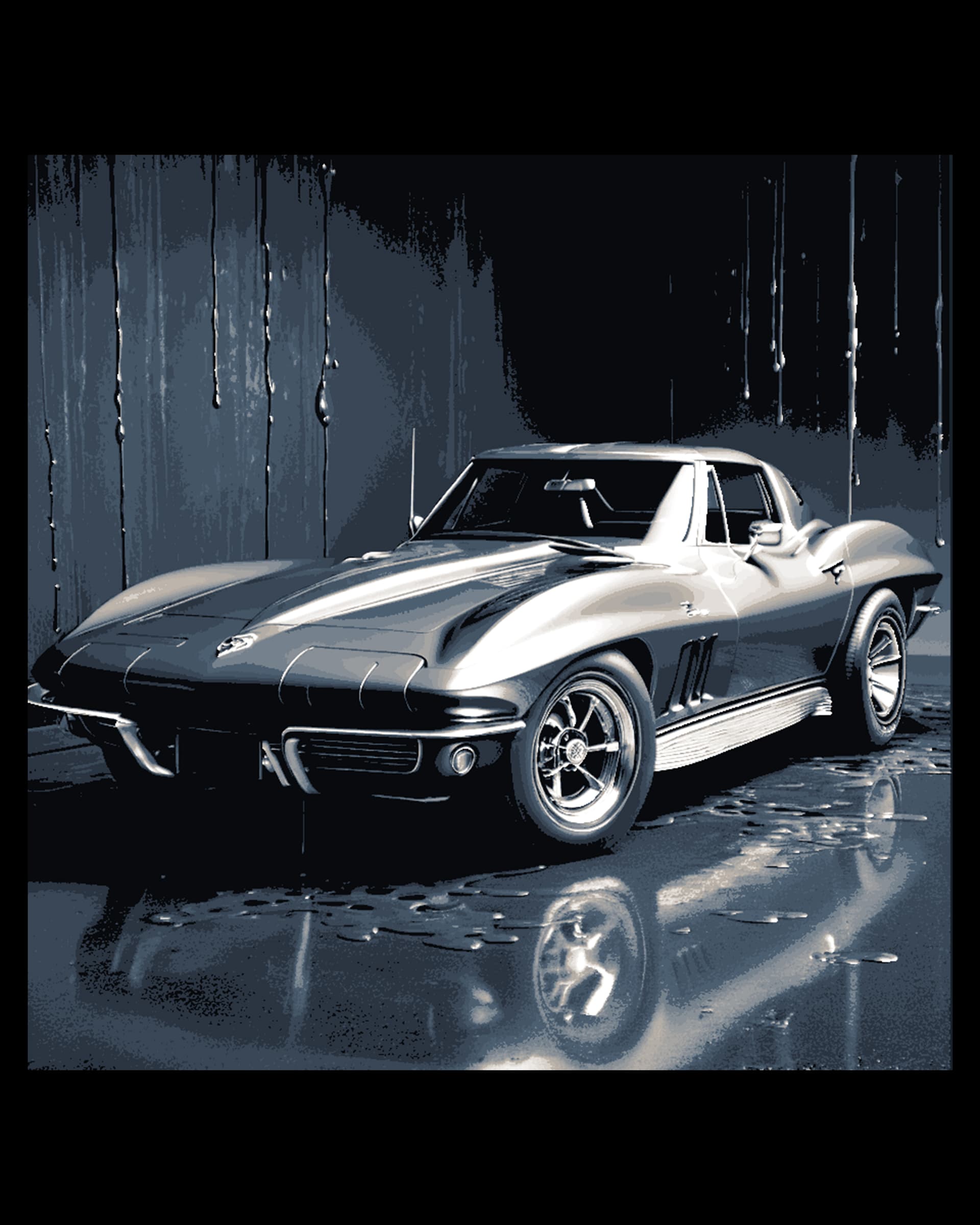 Classic Chevrolet Corvette in Sleek Silver Classic Chevrolet Corvette in Sleek Silver