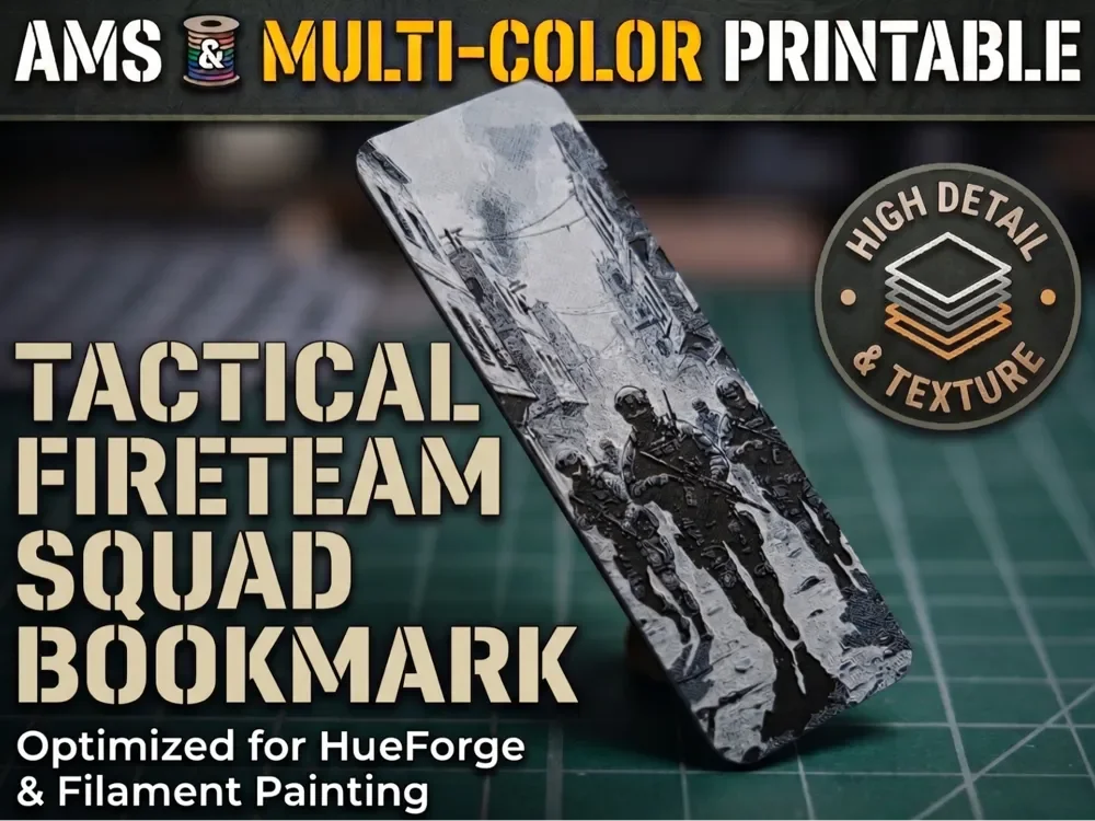 Tactical Bookmark "Urban Squad" by FYTY112 HueForge model: Tactical Bookmark "Urban Squad" by FYTY112