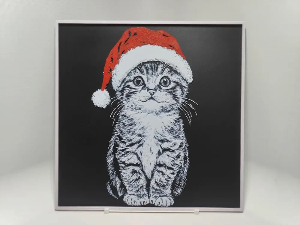 HueForge model: Cute Christmas Kitten - Hueforge by BeaN