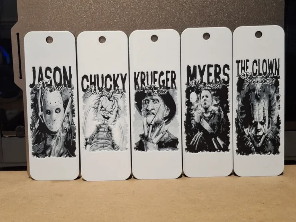 The horror crew - set of 5 bookmarks by 3dGlow HueForge model: The horror crew - set of 5 bookmarks by 3dGlow