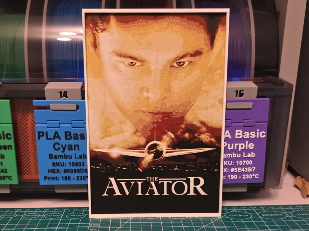 The Aviator Movie Poster - Hueforge Art by Lumpy3D HueForge model: The Aviator Movie Poster - Hueforge Art by Lumpy3D