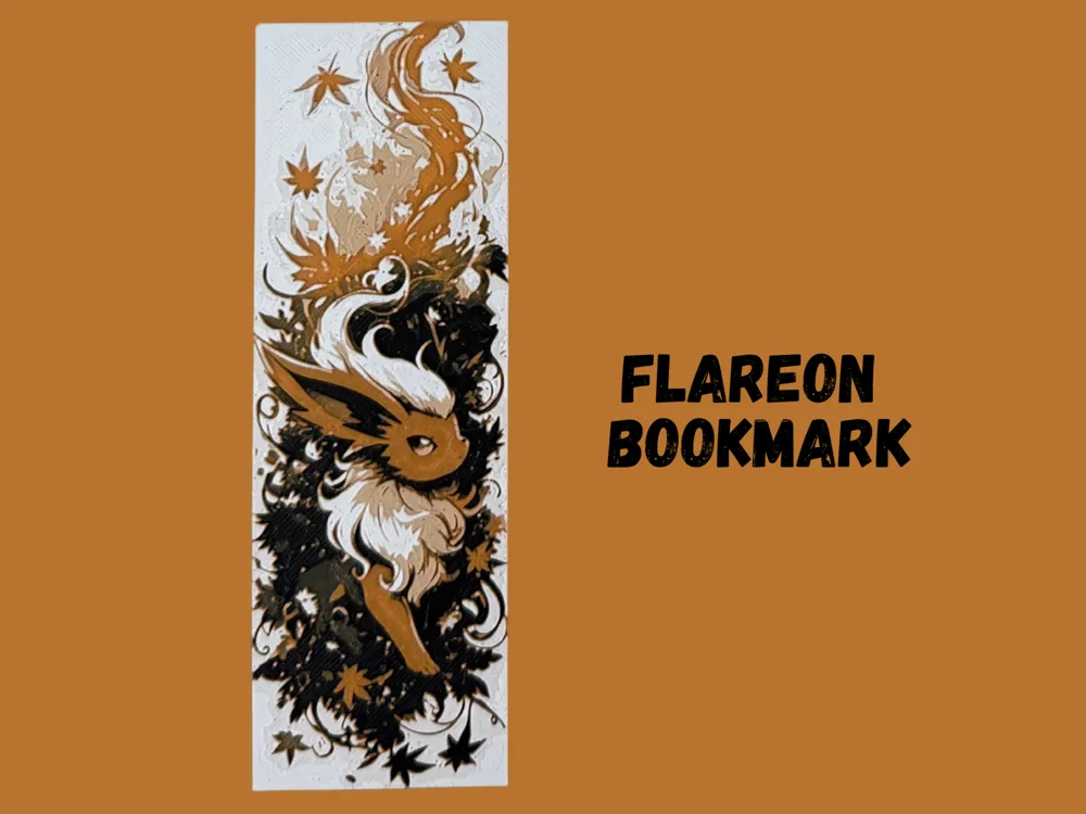 Flareon - Pokemon Bookmark - 2025 Year of Eevee by Canadian Gamer HueForge model: Flareon - Pokemon Bookmark - 2025 Year of Eevee by Canadian Gamer
