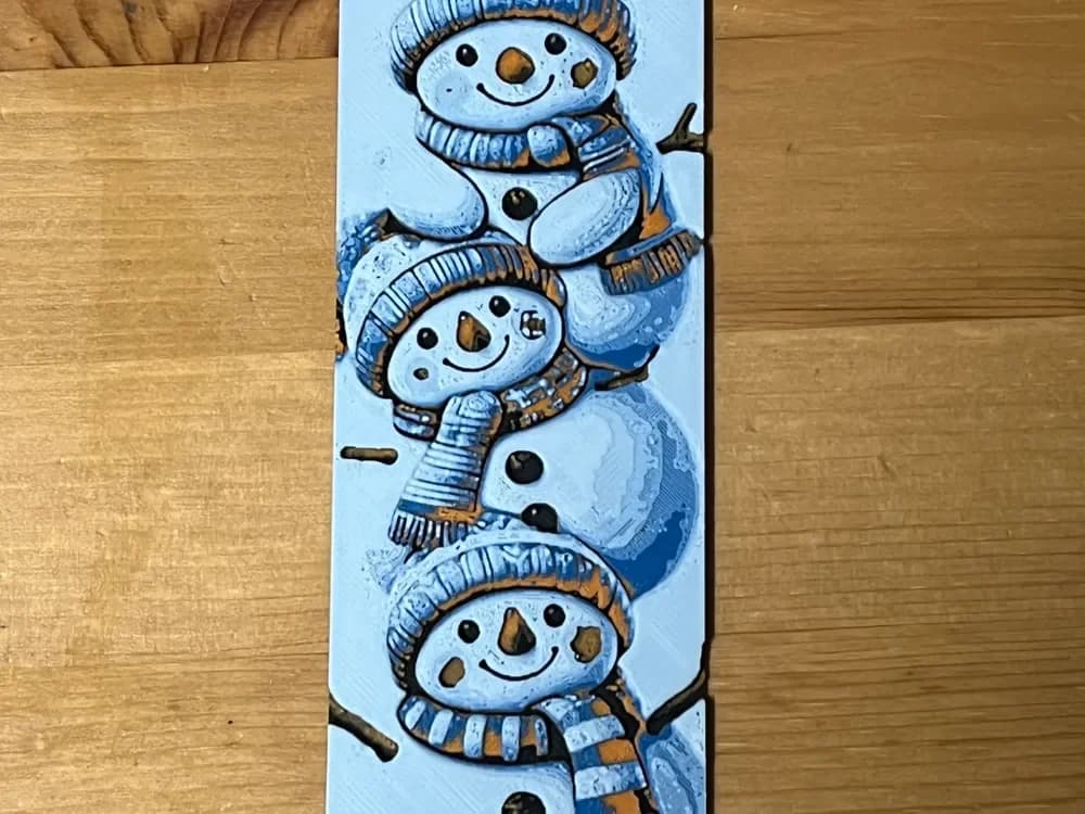 snowman bookmark by Morganja HueForge model: snowman bookmark by Morganja