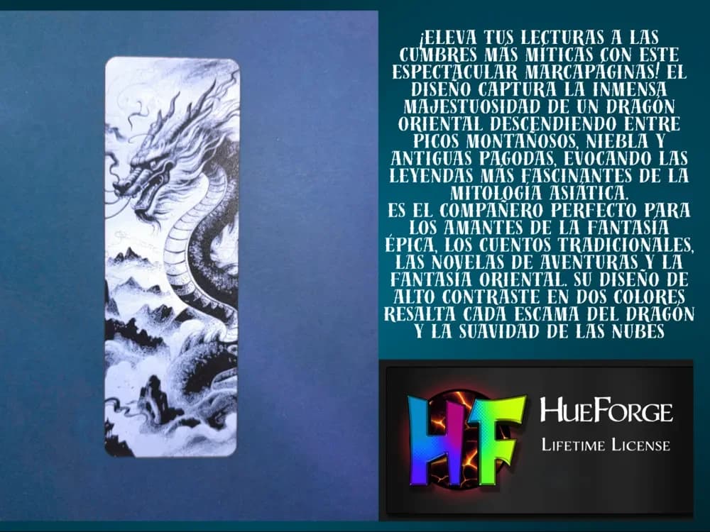 Bookmark Asian Dragon by FYTY112 HueForge model: Bookmark Asian Dragon by FYTY112
