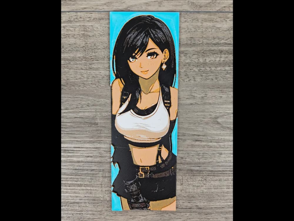 HueForge model: Tifa Lockhart Bookmark by BusyKikiBee