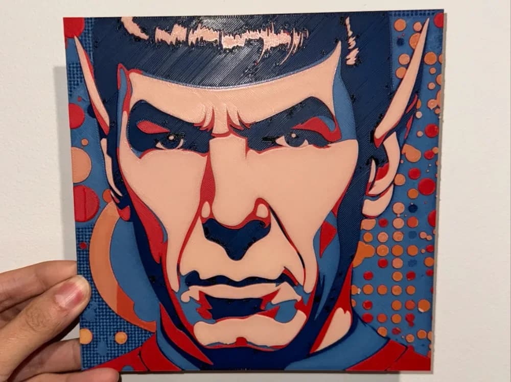 Spock Art Pop Art by cyanidesugar HueForge model: Spock Art Pop Art by cyanidesugar