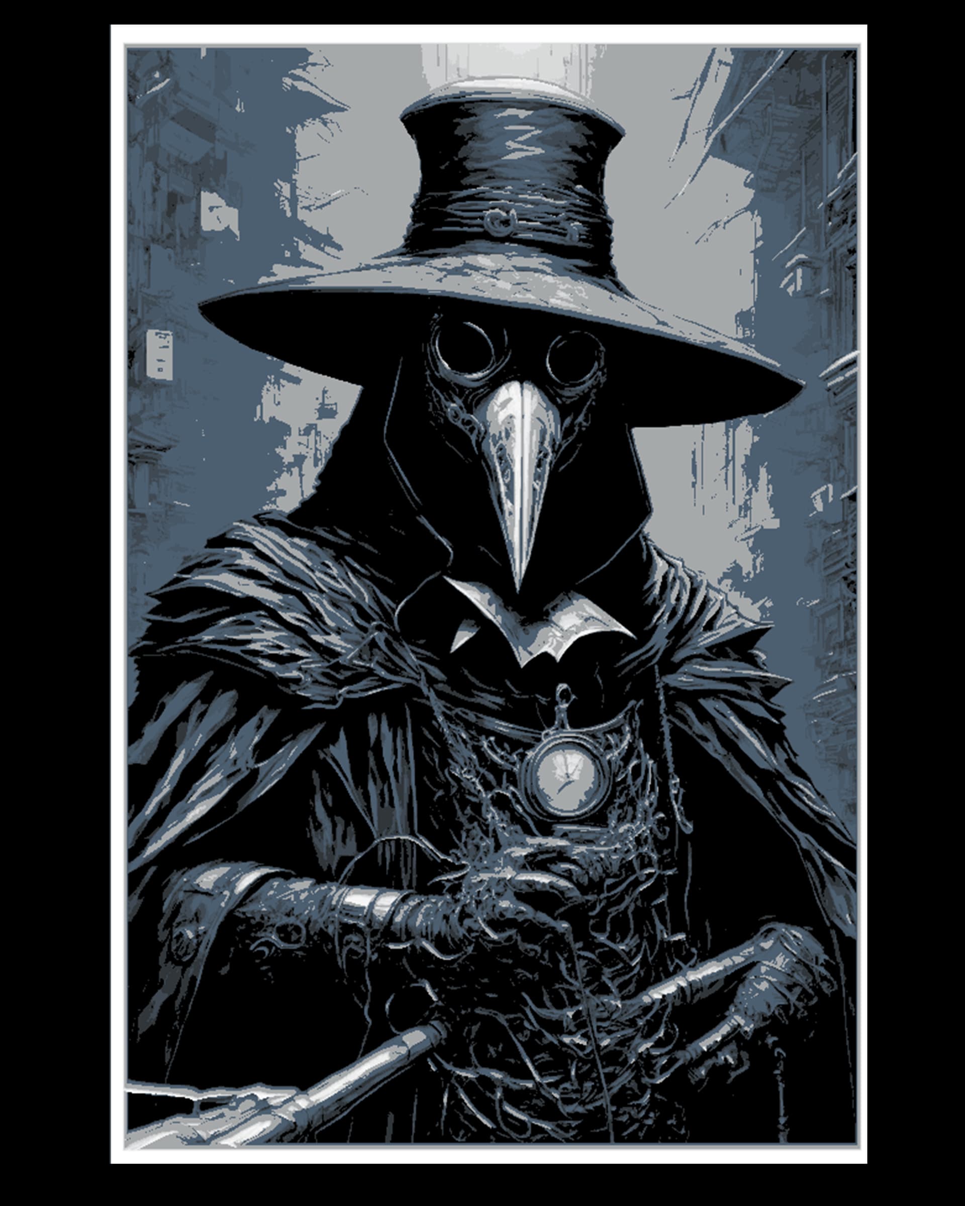 Portrait of the Plague Doctor - Wall Art by BooneCo3d HueForge model: Portrait of the Plague Doctor - Wall Art by BooneCo3d
