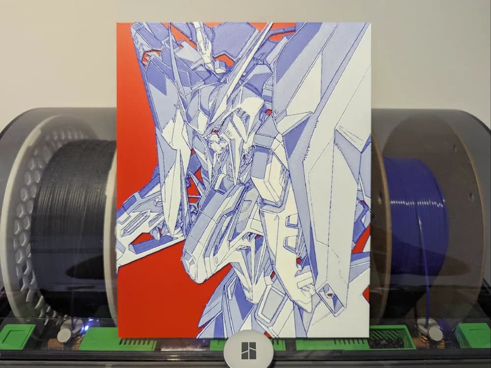 Ξ (Xi) Gundam Hueforge - Gundam Hathaway by Razel HueForge model: Ξ (Xi) Gundam Hueforge - Gundam Hathaway by Razel