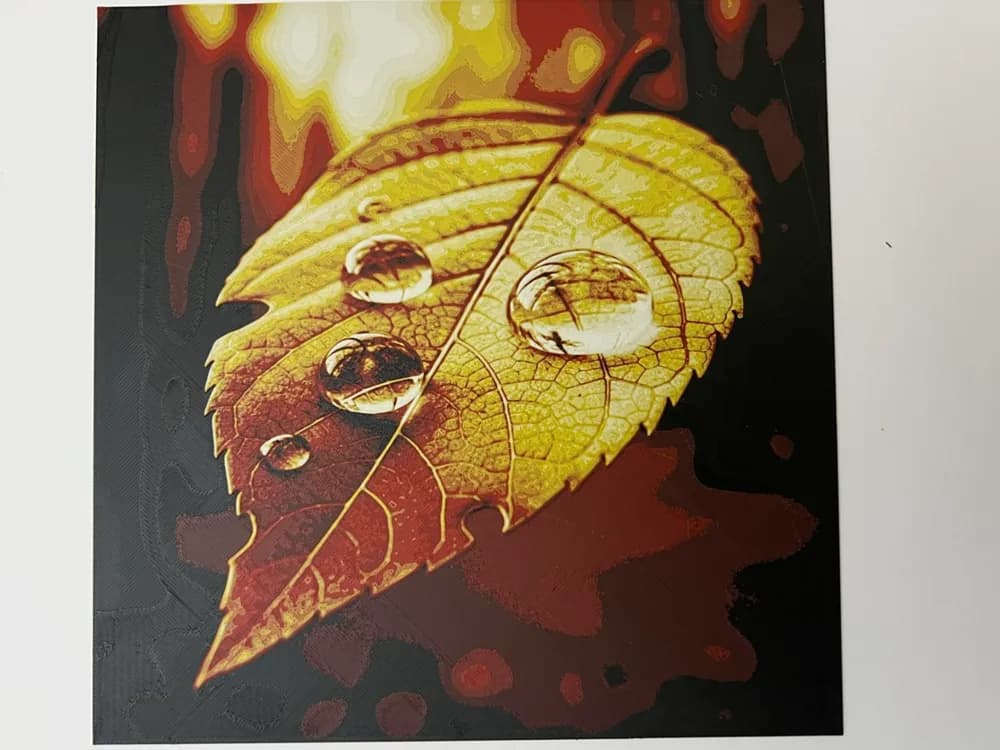 Falling Autumn Leaf by 3djd HueForge model: Falling Autumn Leaf by 3djd