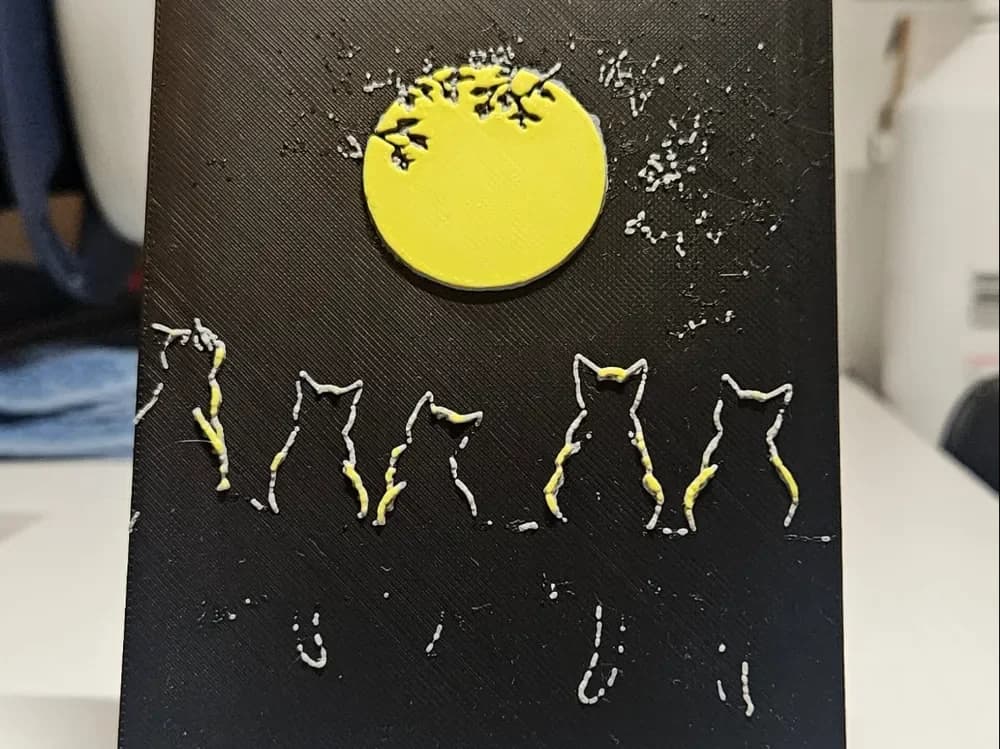 5 Cats in a tree by Mano's 3d_Art HueForge model: 5 Cats in a tree by Mano's 3d_Art