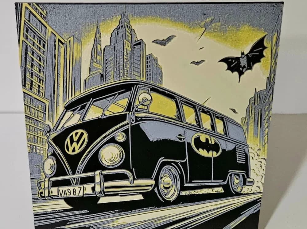 Batman VW Van by Mano's 3d_Art HueForge model: Batman VW Van by Mano's 3d_Art