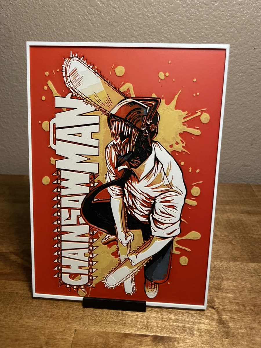 Chainsaw Man w/ Text by Cloudy Nostalgia HueForge model: Chainsaw Man w/ Text by Cloudy Nostalgia