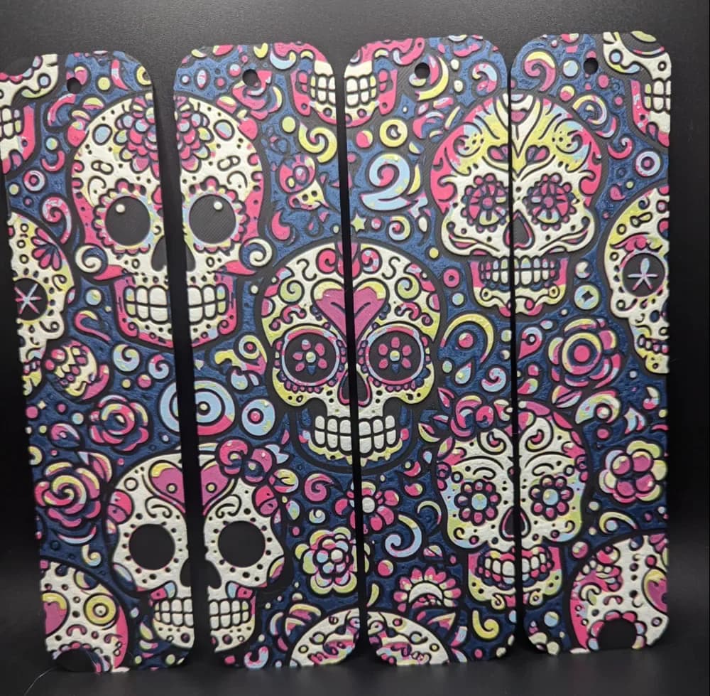 HueForge model: Sugar Skull Hueforge Bookmarks by the_bearded_jedi