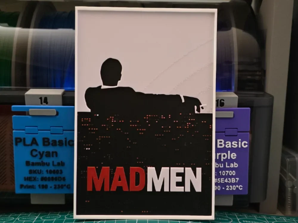 Mad Men Poster – Hueforge Art by Lumpy3D HueForge model: Mad Men Poster – Hueforge Art by Lumpy3D
