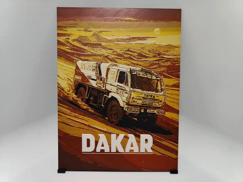 Dakar #2 Poster - Hueforge by BeaN HueForge model: Dakar #2 Poster - Hueforge by BeaN