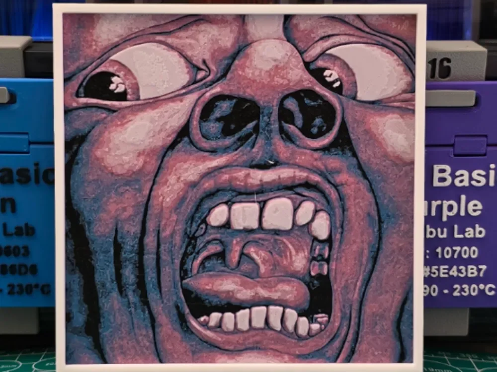 HueForge model: King Crimson "In the Court of the Crimson King" by Lumpy3D