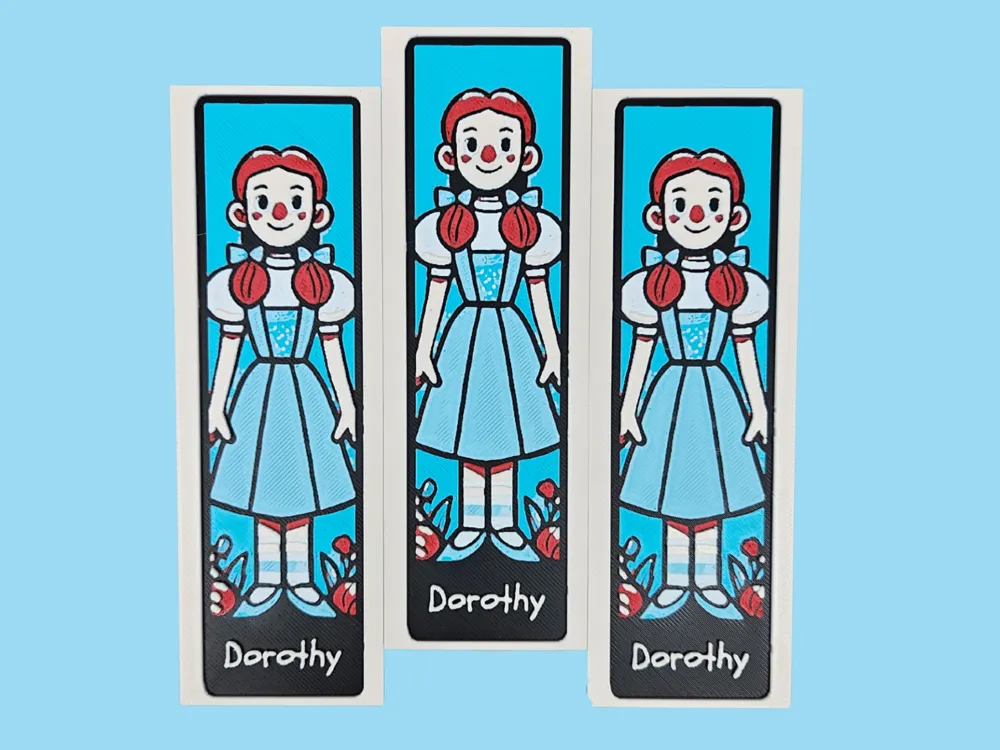 Dorothy -- Wizard of Oz Bookmark by BusyKikiBee HueForge model: Dorothy -- Wizard of Oz Bookmark by BusyKikiBee