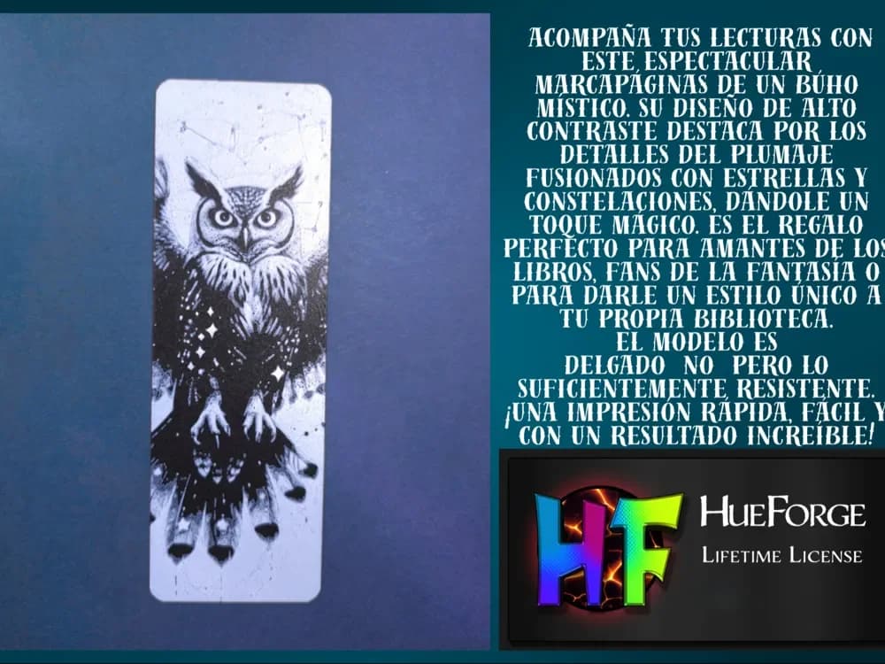 Mystic Owl Bookmark by FYTY112 HueForge model: Mystic Owl Bookmark by FYTY112