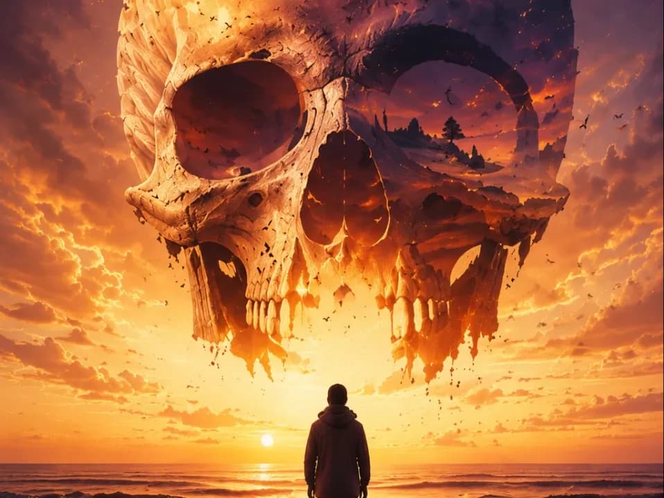 Cosmic Skull – Man Facing the Solar Apocalypse Cosmic Skull – Man Facing the Solar Apocalypse