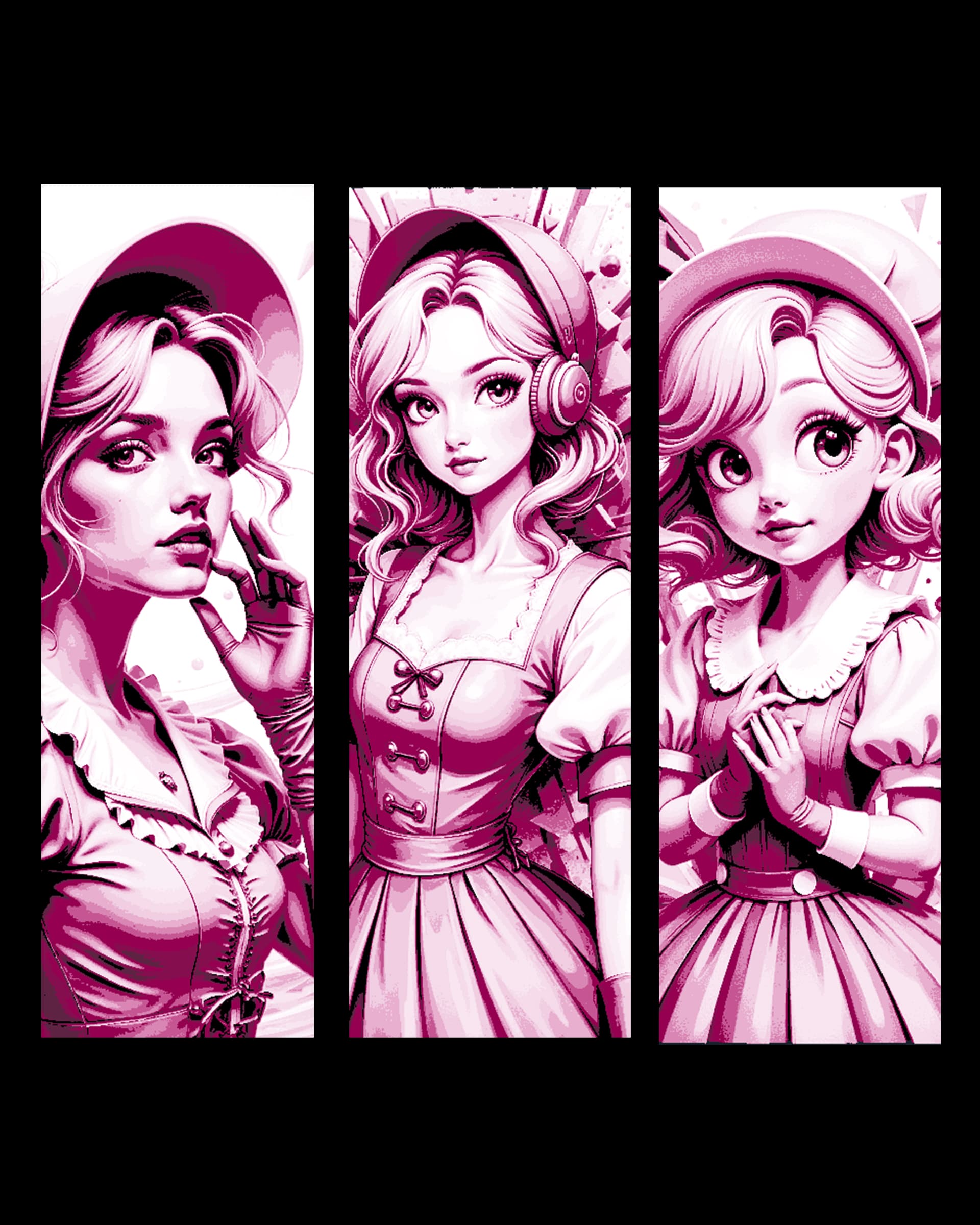 A modern takes on Little Bo Peep - still loving the Pink color - Set of bookmarks by BooneCo3d HueForge model: A modern takes on Little Bo Peep - still loving the Pink color - Set of bookmarks by BooneCo3d