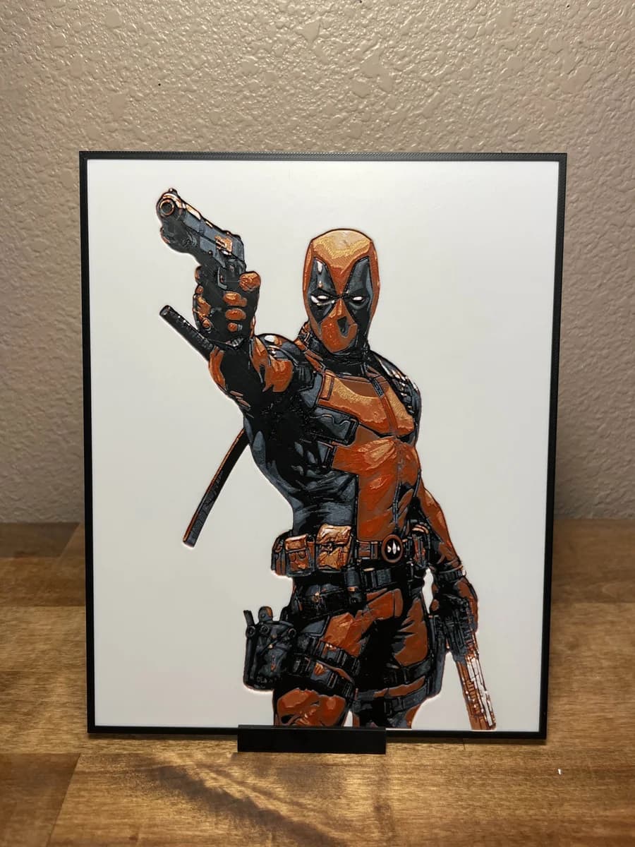 Deadpool by Cloudy Nostalgia HueForge model: Deadpool by Cloudy Nostalgia