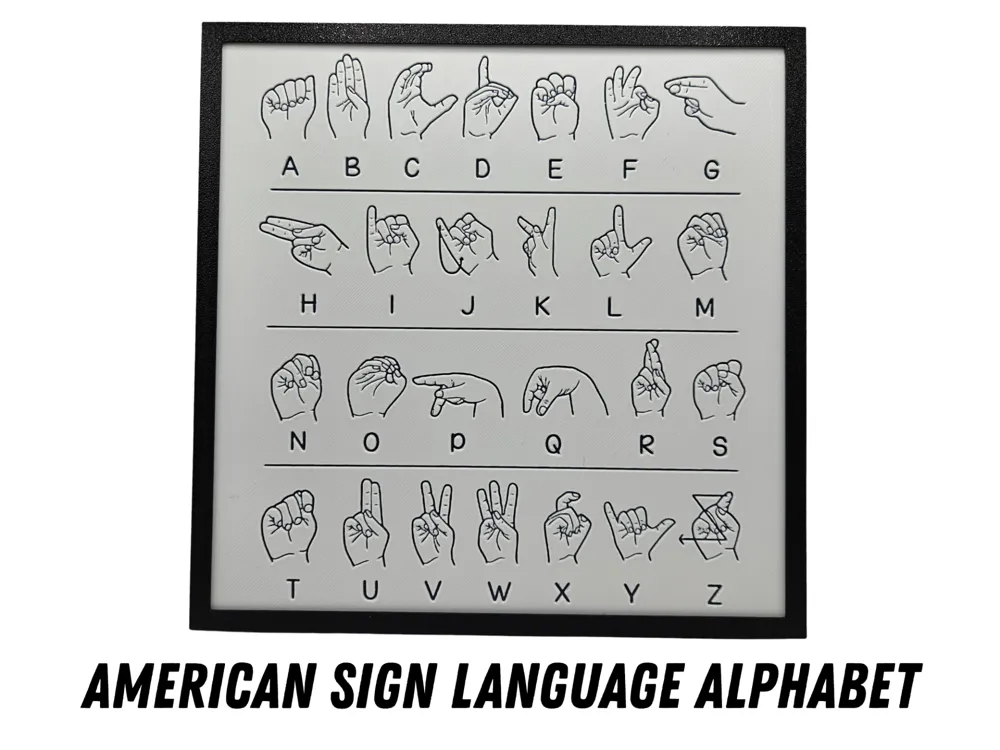 American Sign Language Alphabet by BusyKikiBee HueForge model: American Sign Language Alphabet by BusyKikiBee
