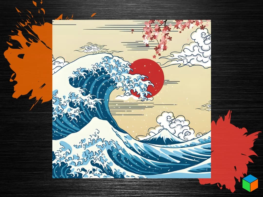 HueForge model: π The Wave by 3D Prints By Vic