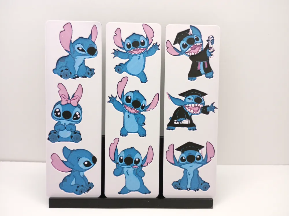 Stitch Bookmark Set by 3djd HueForge model: Stitch Bookmark Set by 3djd