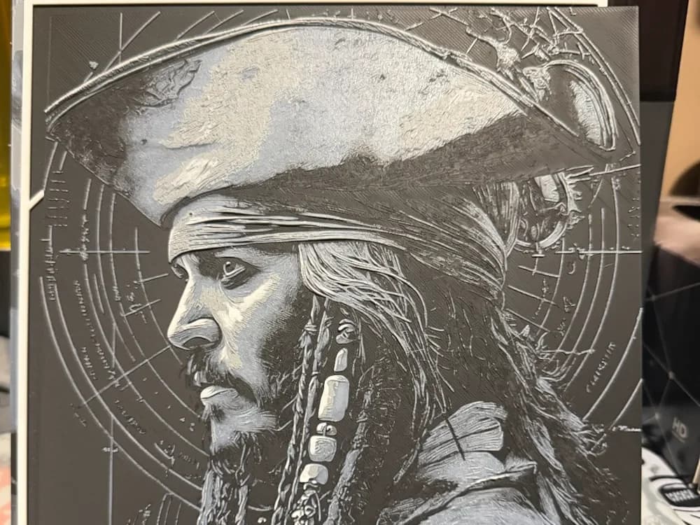 Jack Sparrow Hueforge 200x200 by Krave HueForge model: Jack Sparrow Hueforge 200x200 by Krave