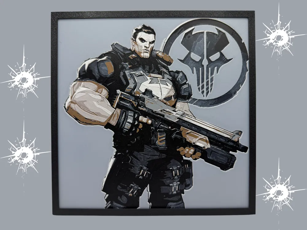 HueForge model: The Punisher - Marvel Rivals by Canadian Gamer