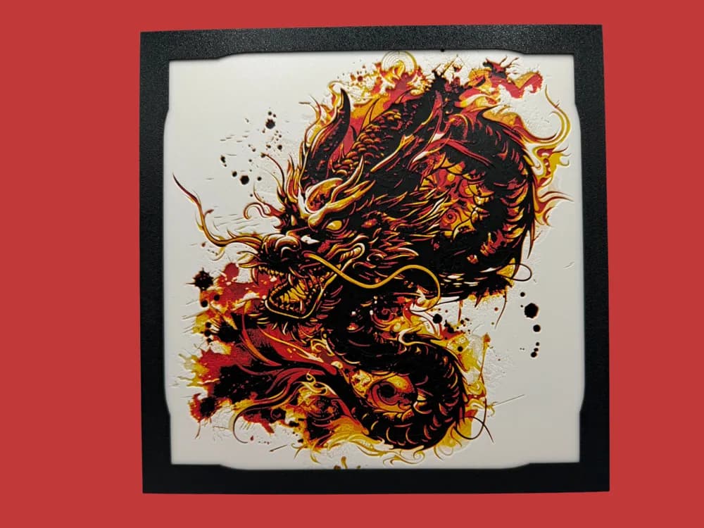 Elemental Dragon - Fire by Canadian Gamer HueForge model: Elemental Dragon - Fire by Canadian Gamer