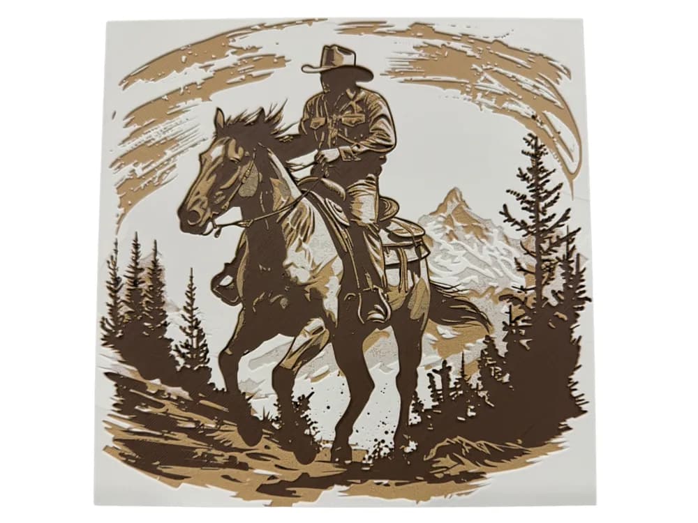 HueForge model: Cowboy Riding by Canadian Gamer
