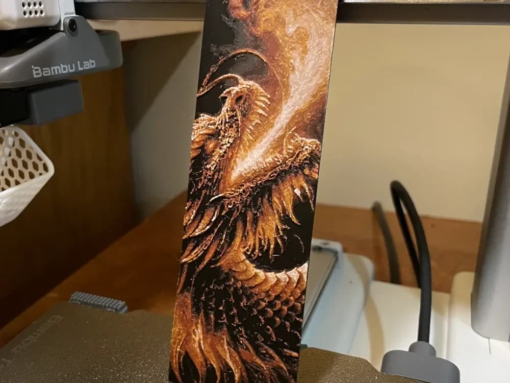 Dragon Bookmark by 3D_Forged HueForge model: Dragon Bookmark by 3D_Forged