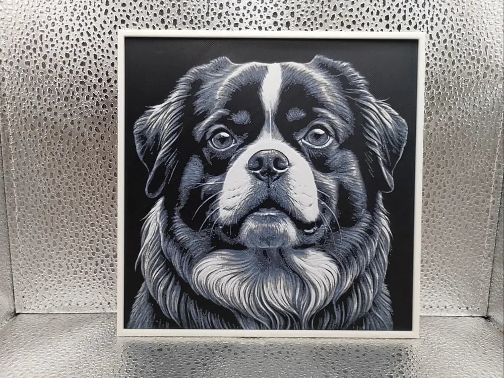 Tibetan Spaniel – Hueforge by Borishotch Industries HueForge model: Tibetan Spaniel – Hueforge by Borishotch Industries