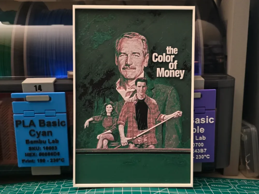 The Color of Money Movie Poster - Hueforge Art by Lumpy3D HueForge model: The Color of Money Movie Poster - Hueforge Art by Lumpy3D