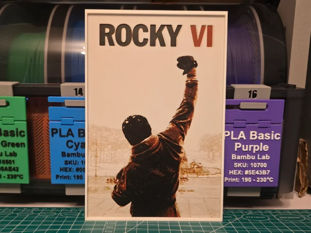 HueForge model: Rocky Balboa Movie Poster - Hueforge Art by Lumpy3D