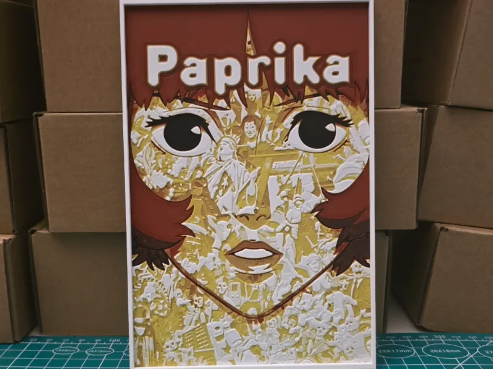 Paprika Movie Poster - Hueforge Art by Lumpy3D HueForge model: Paprika Movie Poster - Hueforge Art by Lumpy3D