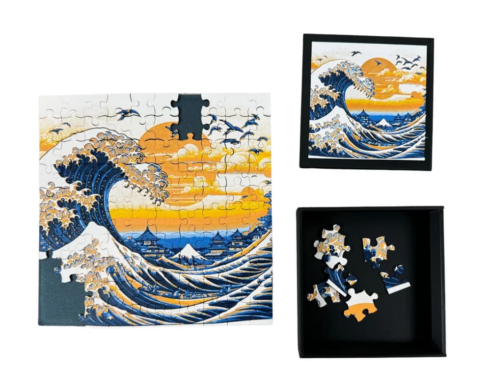 Wave - Puzzle & Box Lid - Inspired by Kanagawa by Canadian Gamer HueForge model: Wave - Puzzle & Box Lid - Inspired by Kanagawa by Canadian Gamer