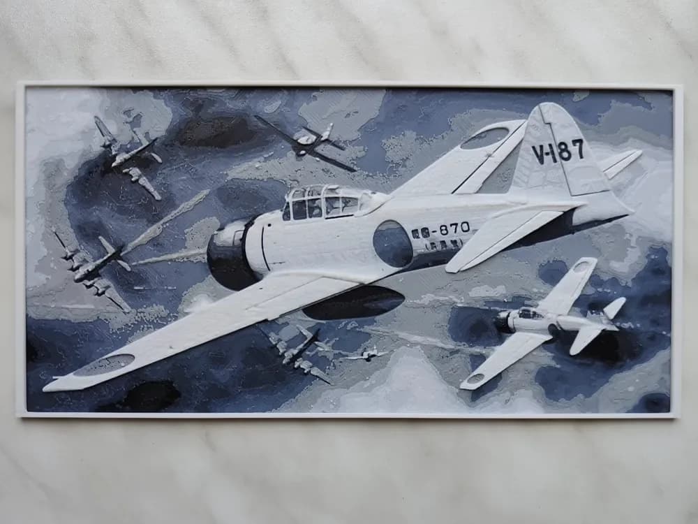 Mitsubishi A6M3 Zero - Hueforge by BeaN HueForge model: Mitsubishi A6M3 Zero - Hueforge by BeaN
